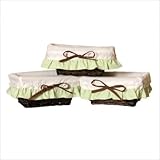 Baby Bear Set of 3 Wicker Storage Baskets in Chocolate