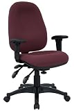Task Office Chair with Burgundy Fabric and Dual Control with Arms - BT-662-BY-GG