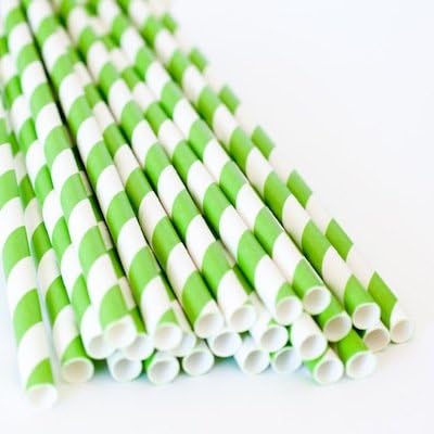 Paper Drink Straws Lime Green 150ct