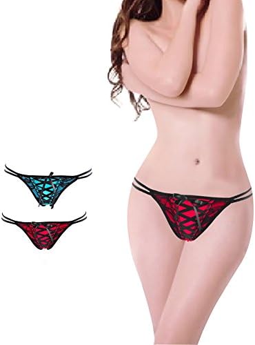 2PK Women's temptation Sexy Mesh Briefs Lingerie G-string Thongs Underwear