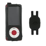 Premium Leather Case with Swivel Belt Clip for Apple iPod Nano 5th Generation with Shoe Silicone Pouch for Nike+ iPod Sensor (iPod NOT Included)