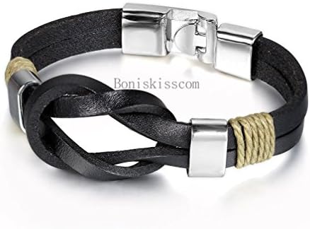 Janestore Double Leather Belt Infinity Love Symbol Bracelet Wristband Valentine