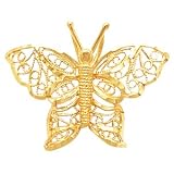 Beautiful Designer 21.50X23.25 MM Butterfly Chain Pendant Slide in 14K Yellow Gold, FREE 2-Day Shipping and 100% Satisfaction Guaranteed.