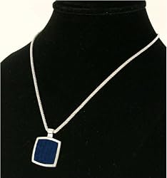 J-Steel by Fyn Studios (TM) Stainless-Steel & Blue Genuine Leather Pendant Necklace 843332001204