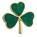Gold Plated and Green Enamel Shamrock Brooch - Made in Ireland
