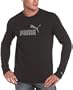 Puma Men's Flocked Long Sleeve Tee,Black,Medium