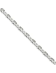 Genuine .925 Sterling Silver Diamond X Bracelet 8.8 Grams . 100% Satisfaction Guaranteed.