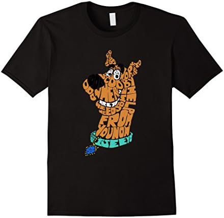 Men's Doo shirt Scoo by doo t shirt Funny Cartoon Dog shirt Large Black