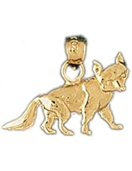 Dazzlers Solid 14k Gold Fox Charm Pendant Available in three colors from jewelsberry (weights: 1.7 grams only)