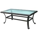 Darlee Series 50 Glass Top Aluminum Outdoor Patio Coffee Table - 42 Inch X 24 Inch Rectangular - Antique Bronze