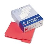 2-Ply, Reinforced, File Folders, 1/3 Cut, Top Tab, Ltr, Red, 100/box
