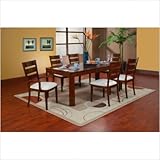 Solid Top Rectangular Dining Table with Butterfly Leaf in Walnut