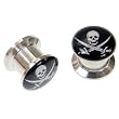 Steel Plug with Skull Logo 0g - Sold as Individual