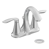 MOEN 6410 Eva Two Handle Lavatory Faucet with Drain Assembly, Chrome