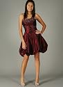 Strapless Gathered Sequin Bubble Formal for Bridesmaid Formal Prom