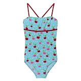 Girls' Circo Cherries 1-pc. Swimsuit - Turquoise/ Red