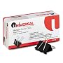 Universal Steel Binder Clips, Steel Wire, 5/8 Capacity, 1-1/4w, Black/Silver, Dz