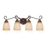 Review Vaxcel USA Lighting  / Mont-Blanc-AZ - 4 Light Bathroom Lighting Vanity Fixture - Aztec Bronze - B2657