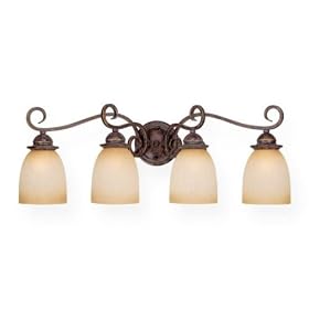 Mont Blanc - 4 Light Bathroom Lighting Vanity Fixture - Aztec Bronze - B2657 by Vaxcel Lighting