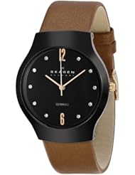 Skagen Womens 817SBLDC Quartz Ceramic Mother-Of-Pearl Dial Watch