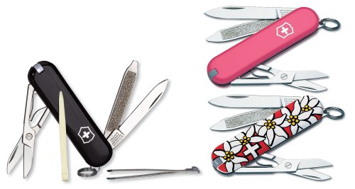 Childrens Toyshop  Sporting Goods : Victorinox Swiss Army Classic 3 Pack-Pink, Red Edelweiss, Black