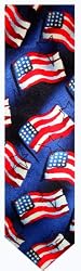 Men's J. Jerry Garcia Necktie Neck Tie American Flag 4th of July Eagle and Mouse