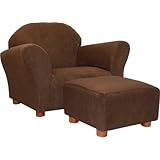 KEET Roundy Child Size Chair with Microsuede Ottoman, Brown, Ages 2-5 years