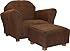 KEET Roundy Child Size Chair with Microsuede Ottoman, Brown, Ages 2-5 years