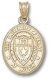 Texas Longhorns Solid 10K Gold Seal Oval 5/8'' Pendant