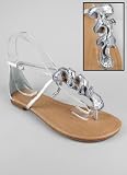 Metallic Zipper Ruffle Design Thong Sandal
