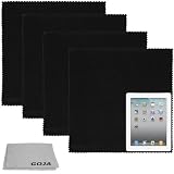 41Ggkk27FsL. SL160  (5 Piece Set) 4 Extra Large MagicFiber Ultra Fine Microfiber Cleaning Cloths (Black) + 1 Microfiber Lens Cleaning Cloth (Grey)   Perfect for Tablets (Kindle, Fire, Galaxy Tab, iPad, Nook, Xoom), HDTV LCD Screens, Chrome Surfaces, DSLR Camera Lenses (Canon, Nikon, Sony), Cell Phones (Apple iPhone, HTC Evo, Samsung Android Nexus) Safe for all surfaces
