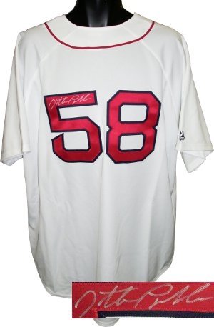 Jonathan Papelbon Autographed/Hand Signed Boston Red Sox Majestic White Jersey- MLB Hologram