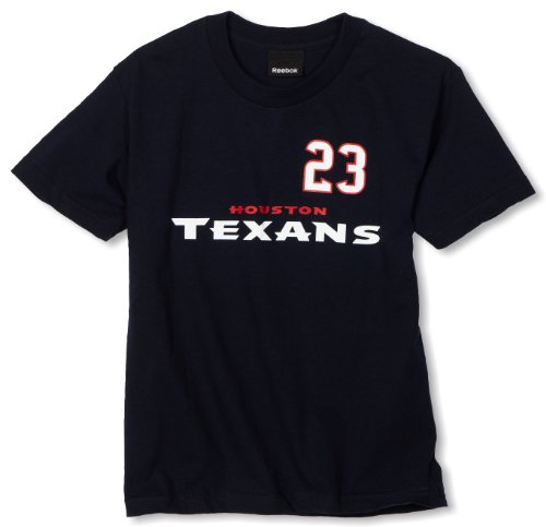 NFL Boys' Houston Texans Adrian Foster 8-20 Name & Number Tee Shirt (Blue, Large)