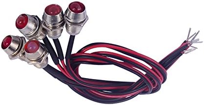 KKM 5x LED Indicator Light Lamp Pilot Dash Directional Car Vehicle Motorcycle Boat Truck Boat for Dodge(Red)