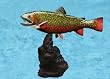 Taxidermy 13" Fiberglass Brook Trout Sculpture Statue