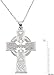 Sterling Silver Large Celtic Cross Pendant Necklace