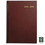 Pirongs A416 A4 2012-2013 Burgundy Page-a-day Academic Diary - available in ten different colours