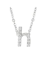 Sterling silver 0.06ct TDW Diamond Letter H Initial Necklace (G-H, I2-I3)