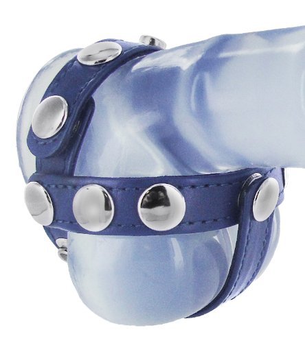 Strict Leather Blue Leather Cock and Ball Harness