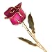 Long Stem Dipped 24k Gold Trim Lilac Pink Rose In Gold Gift Box