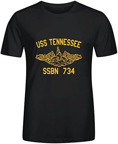 MEGANHO Design US Navy USS Tennessee SSBN-734 Mens T-shirt Cotton O neck Black