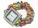 Cheap Watches | Men's Crystal Watches | Cheap Men's Watches - Multi Color Stone Chip Crystal Square Stretch Watch Gift