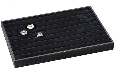 Black Velvet Ring Tray (Large, Black)