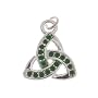 Silver Plated With Green Enamel Celtic Trinity Kno&hellip 