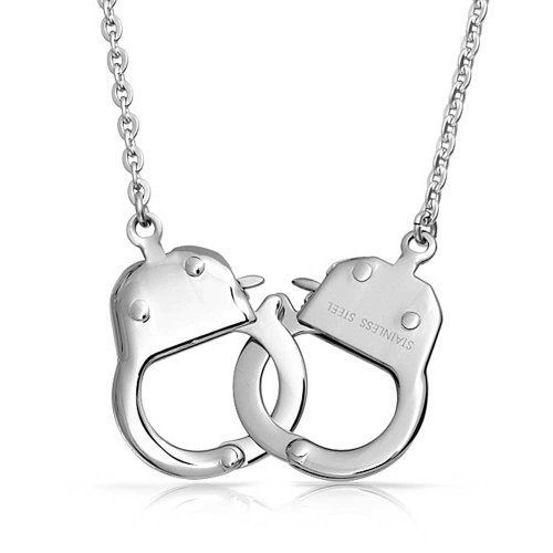 Bling Jewelry Fetish Steel Handcuff Necklace Secret Shades 22in