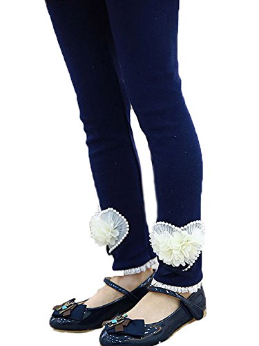 Zhuannian Little Girls Bowknot Lace Leggings