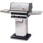 Mhp Gas Grills Thrg2 Hybrid Propane Gas Grill W/ Searmagic Grids On Stainless Patio Base