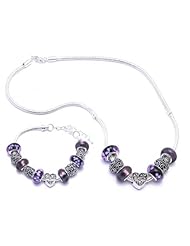 Daughter Charm Bracelet and Necklace Gift Set Girls Pandora Style