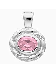 14K White Gold Oval Cut Pink Sapphire Pendant -- LIFETIME WARRANTY
