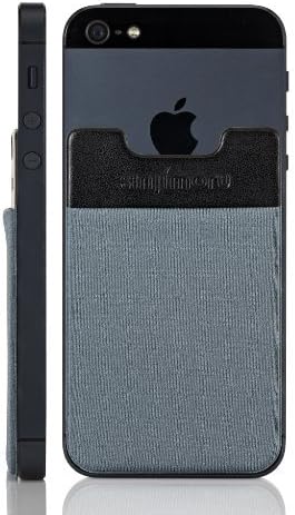 Sinjimoru Sinji Pouch B3 Adhesive accessory pocket for all iPhone, Samsung &amp; Android smart phones (Blue Grey)